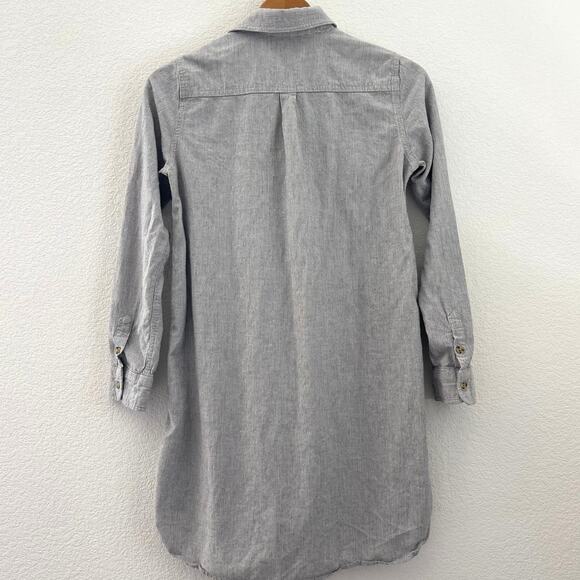 Marine Layer Women Grey Striped Button Front Shirt Dress Tunic Collared Sz Small - Picture 4 of 8